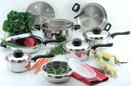 World's Finest™ 7-Ply Steam Control™ 17pc T304 Stainless Steel Cookware  Set